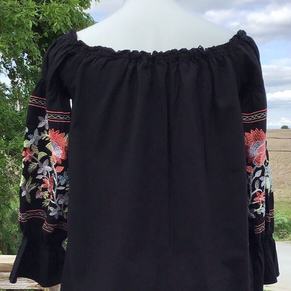 Free People Printed Strapless Mini Dress Fleur Du Jour Off Shoulder Embroidered - Picture 7 of 14